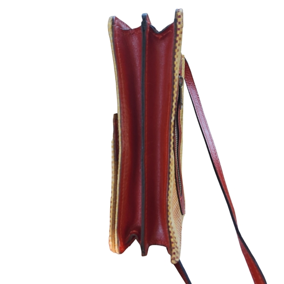 Patrica Nash Laurentina Italian Fine Straw Red Leather Crossbody Shoulder Bag - Picture 7 of 15